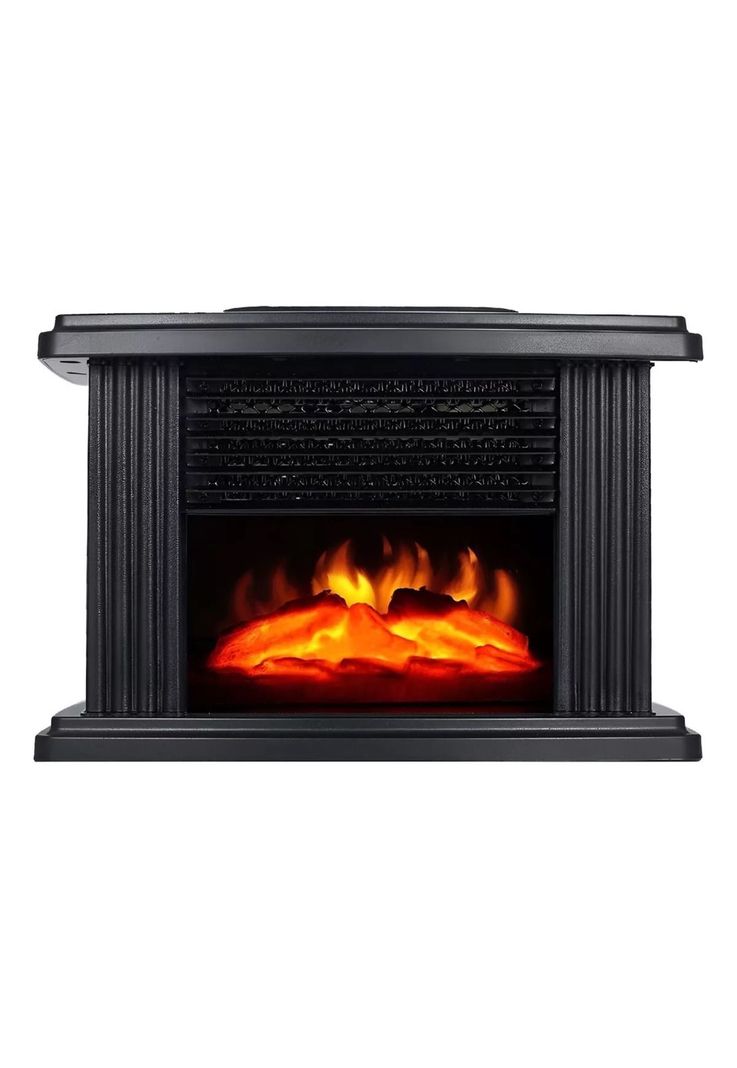 Calefactor Estufa Eléctrica Termoventilador Diseño Chimenea Negro-1