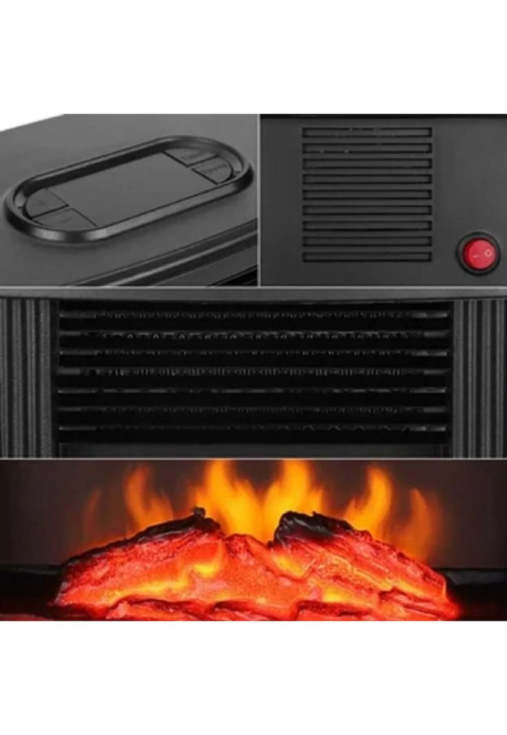Calefactor Estufa Eléctrica Termoventilador Diseño Chimenea Negro-4