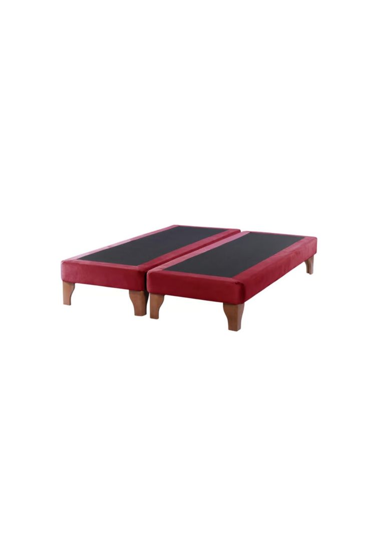 Base Dividida Cama Europea King 200x180 CM Burdeo Felpa-0