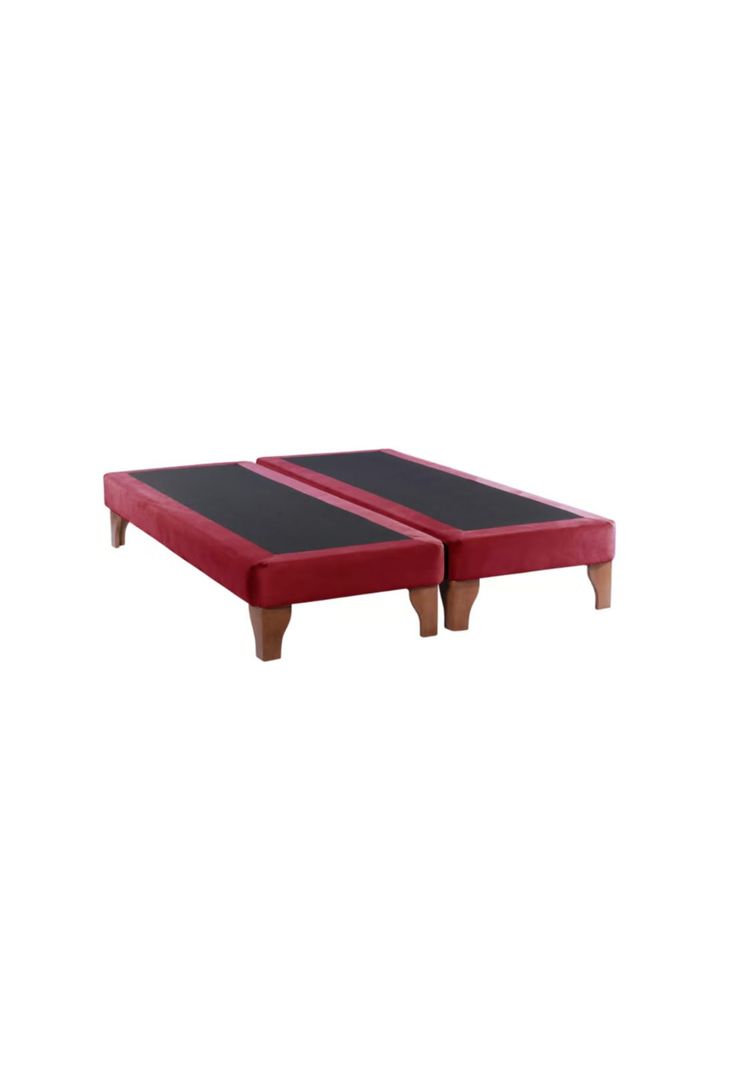 Base Dividida Cama Europea King 200x180 CM Burdeo Felpa-2