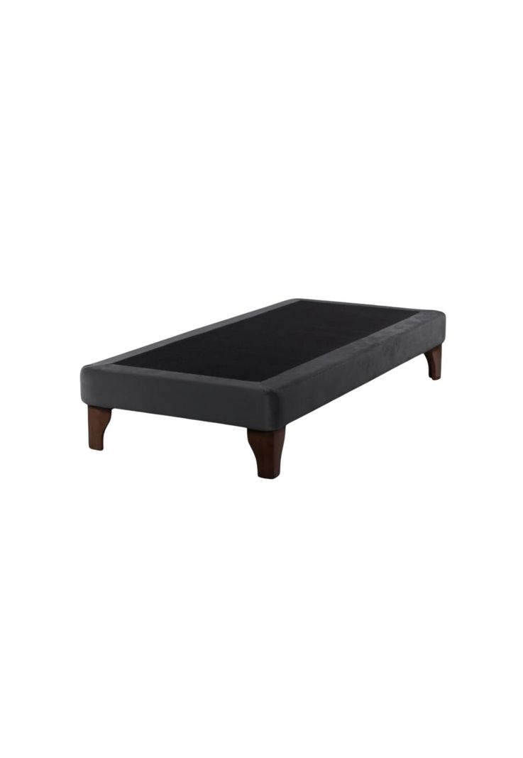 Base Cama Europea 1 Plaza 90x190 CM Gris Oscuro Felpa-0