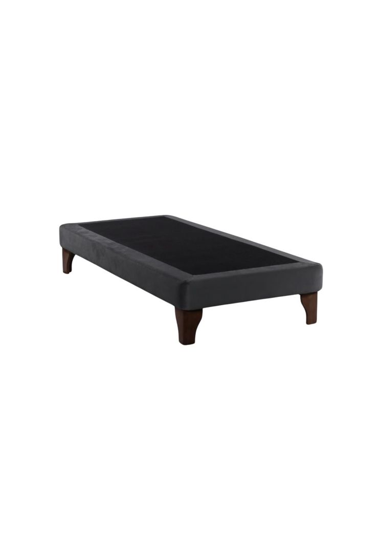 Base Cama Europea 1 Plaza 90x190 CM Gris Oscuro Felpa-2