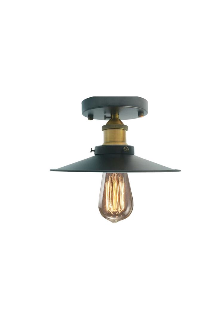 Lámpara Techo Vintage Decoración Retro Soquete E27 Negro-0