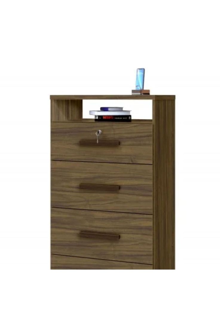 Cómoda Cajonera Madera Nogal Topaz 130x61x46 CM-1