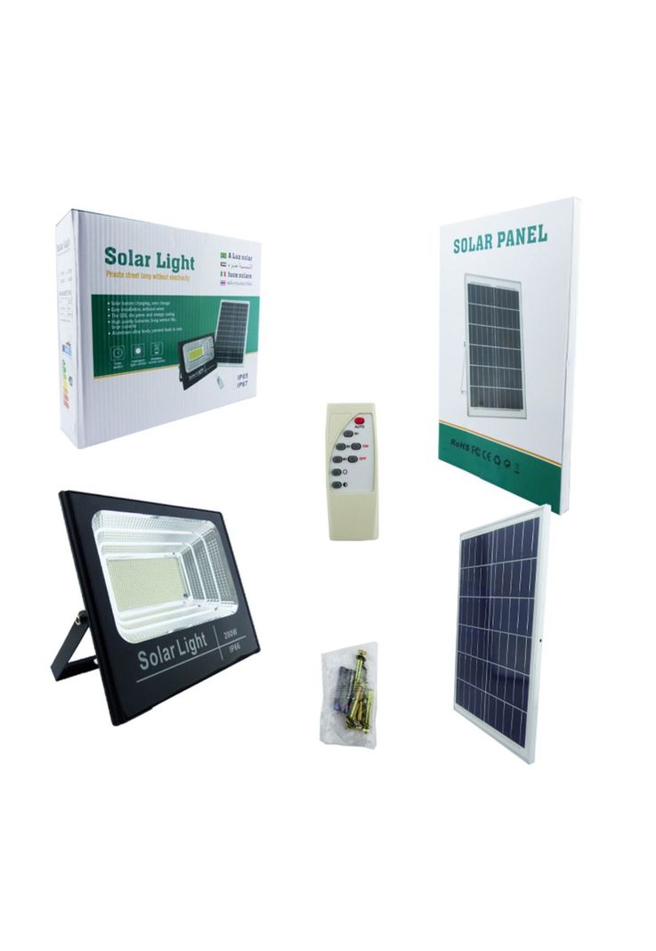Foco Solar 397 LED 200 Watt Panel Solar Control Remoto-3