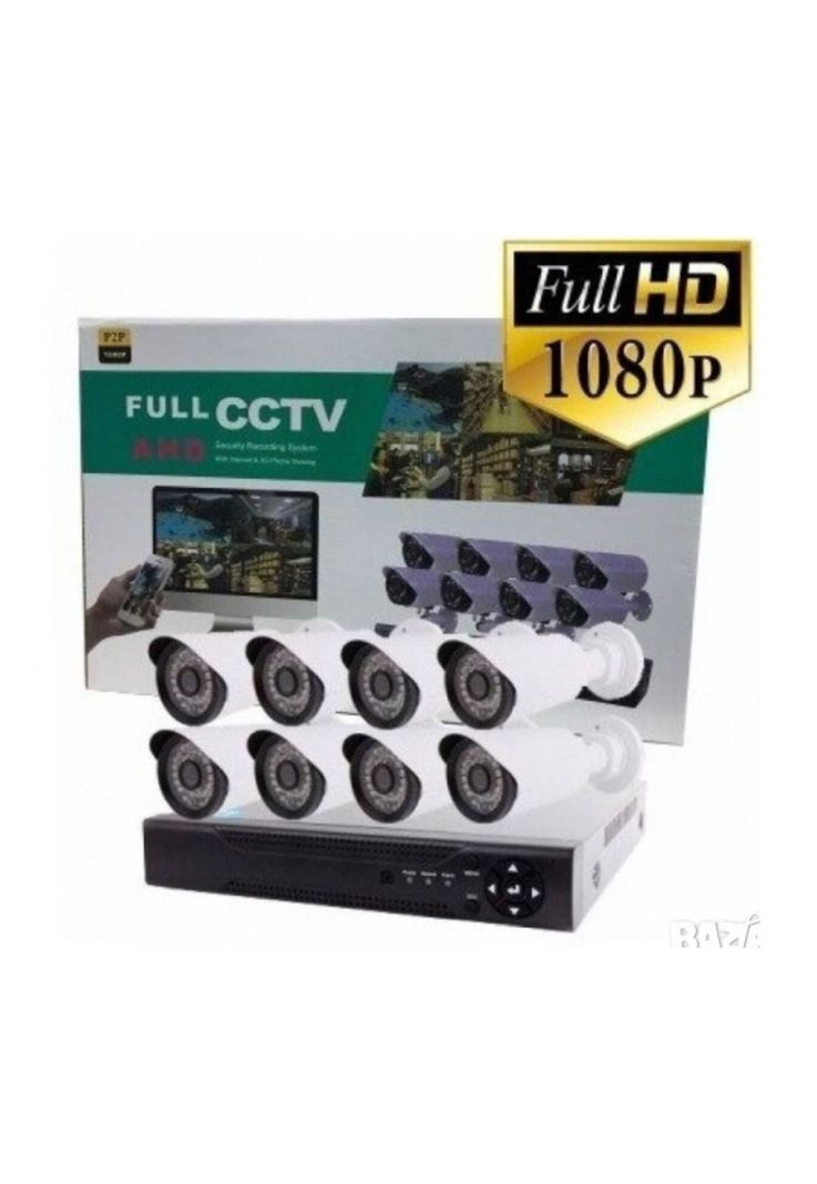 Kit CCTV 8 Cámaras Seguridad DVR 1080p Full HD-1