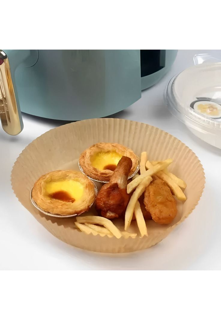 Pack 100 Papeles Circular Freidora Air Fryer Forro Antihaderente-3