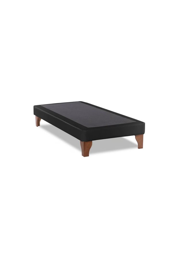 Base Elegante Cama Europea 1.5 Plaza 105x200 CM Negro Felpa-2