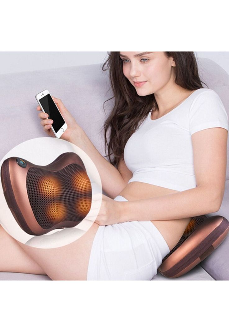 Masajeador Almohada Cojín Eléctrico Lumbar Cuello Piernas-7