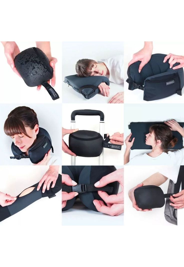 Almohada Cojín Cuello Cervical Omnia 3 En 1 Negro-2