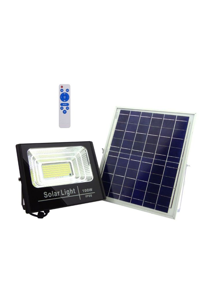 Foco Solar 154 LED 100 Watt Panel Solar Control Remoto-0