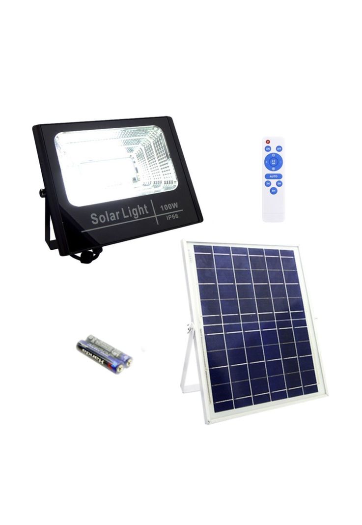 Foco Solar 154 LED 100 Watt Panel Solar Control Remoto-2