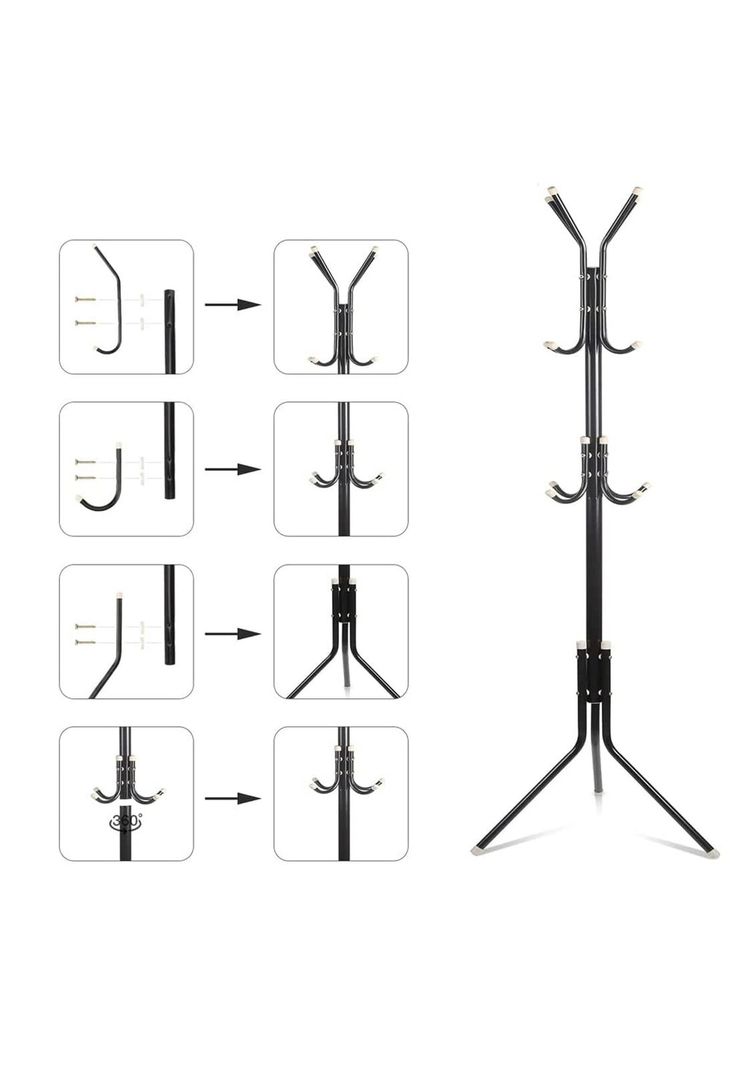 Colgador Perchero Metálico Trípode Negro 165 CM x 42 CM-3