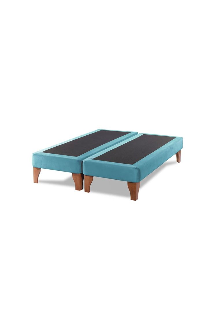 Base Dividida Cama Europea Super King 200x200 CM Turquesa Felpa-0