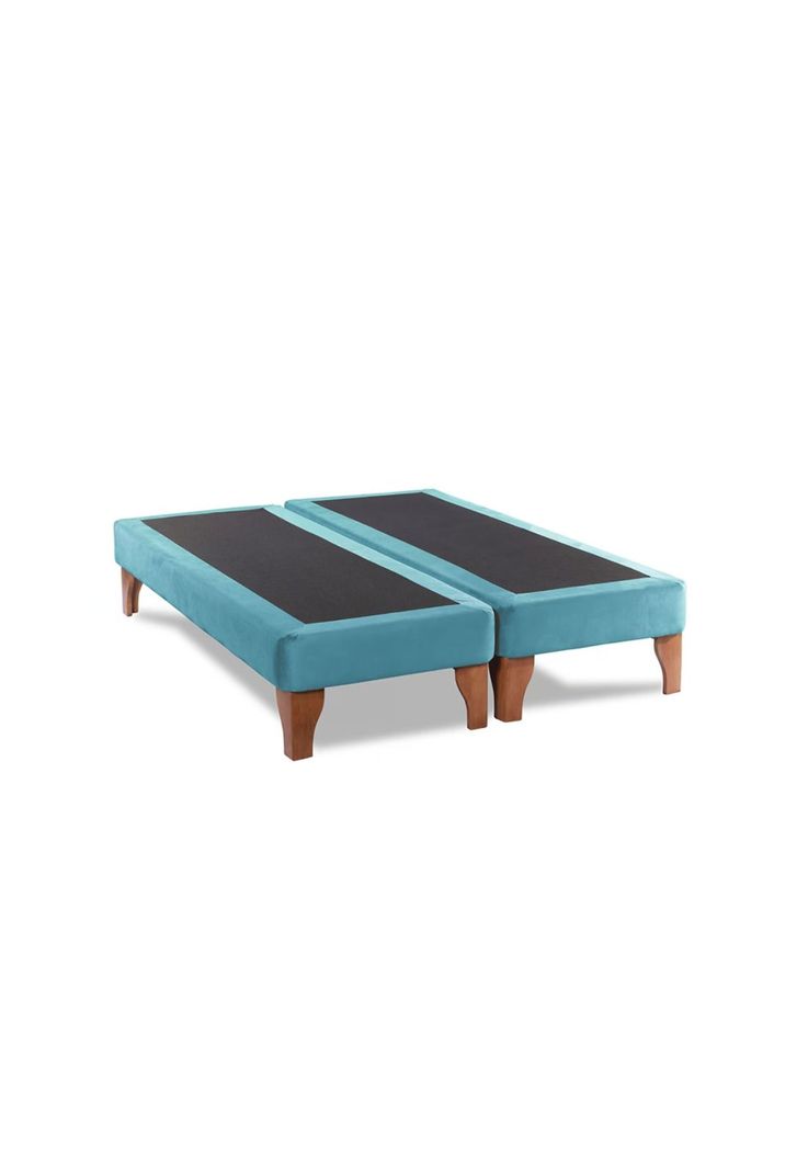 Base Dividida Cama Europea Super King 200x200 CM Turquesa Felpa-2