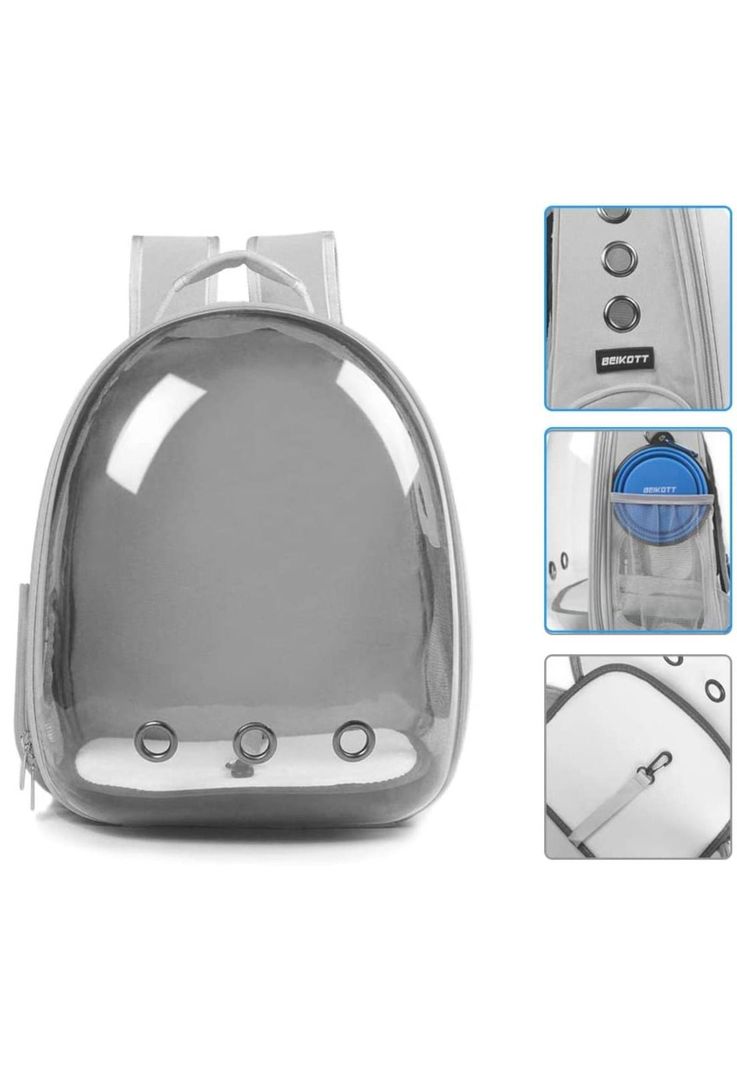 Mochila Bolso Transportes Transparente Mascotas-2