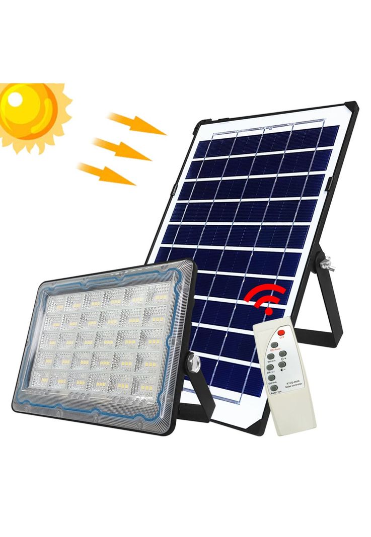 Foco LED 100 Watt IP66 Panel Solar Control Remoto-1