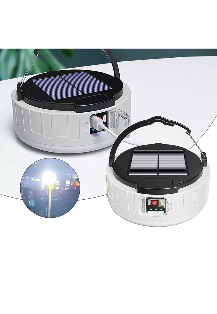 Lámpara Solar Emergencia Recargable Cargador USB Control Remoto-2