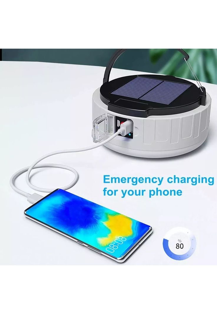 Lámpara Solar Emergencia Recargable Cargador USB Control Remoto-4