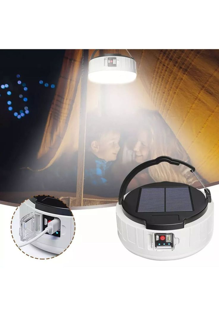 Lámpara Solar Emergencia Recargable Cargador USB Control Remoto-5
