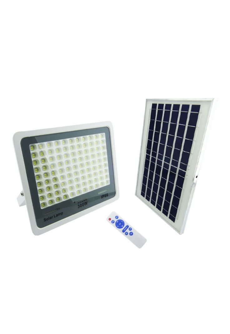 Proyector Solar LED 300 Watt 396 LED Control Remoto Metal E Indicador Carga-0
