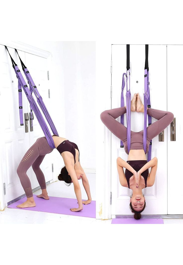 Columpio Yoga Aéreo Tela Meditación 180 KG Violeta-3