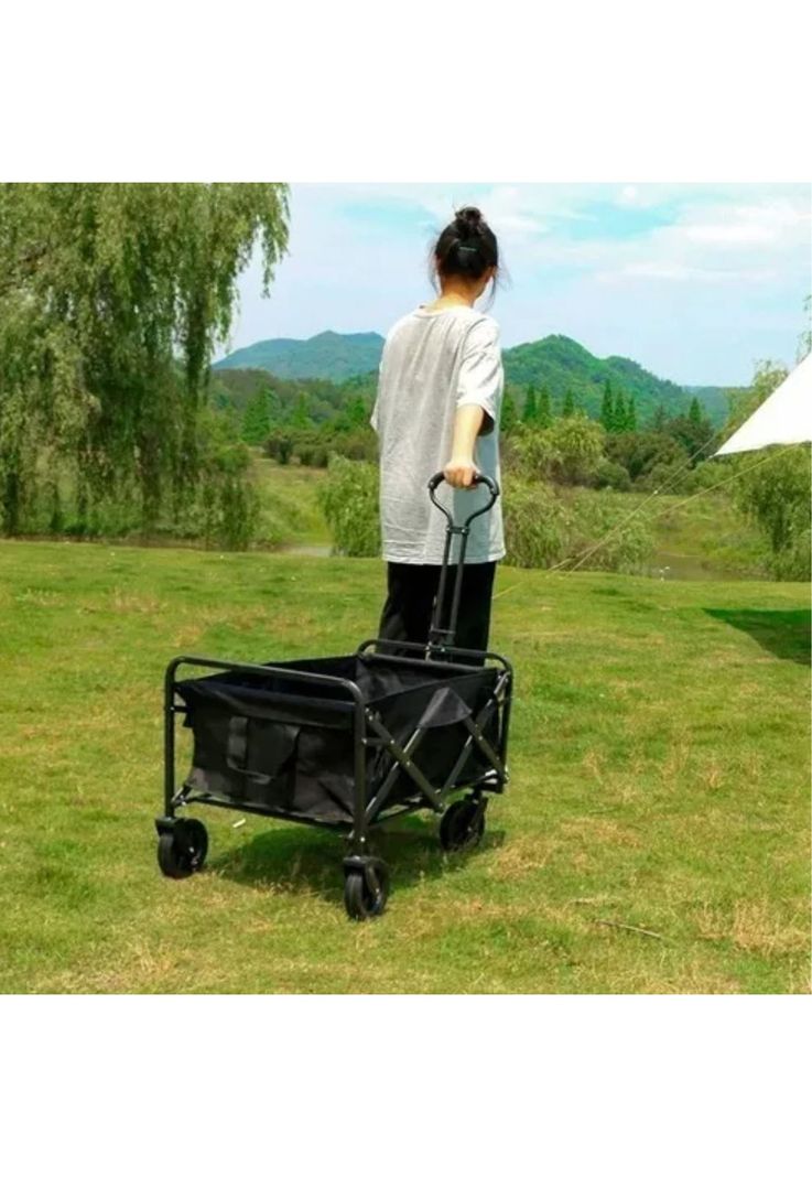 Carrito Compras Plegable Camping Pro Max Negro-1