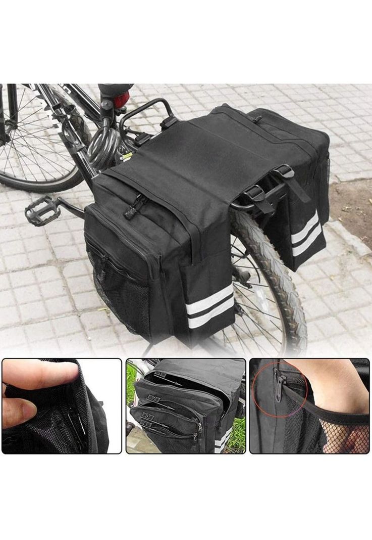 Bolso Bicicleta Organizador Tela 70x30x12 CM Negro-2