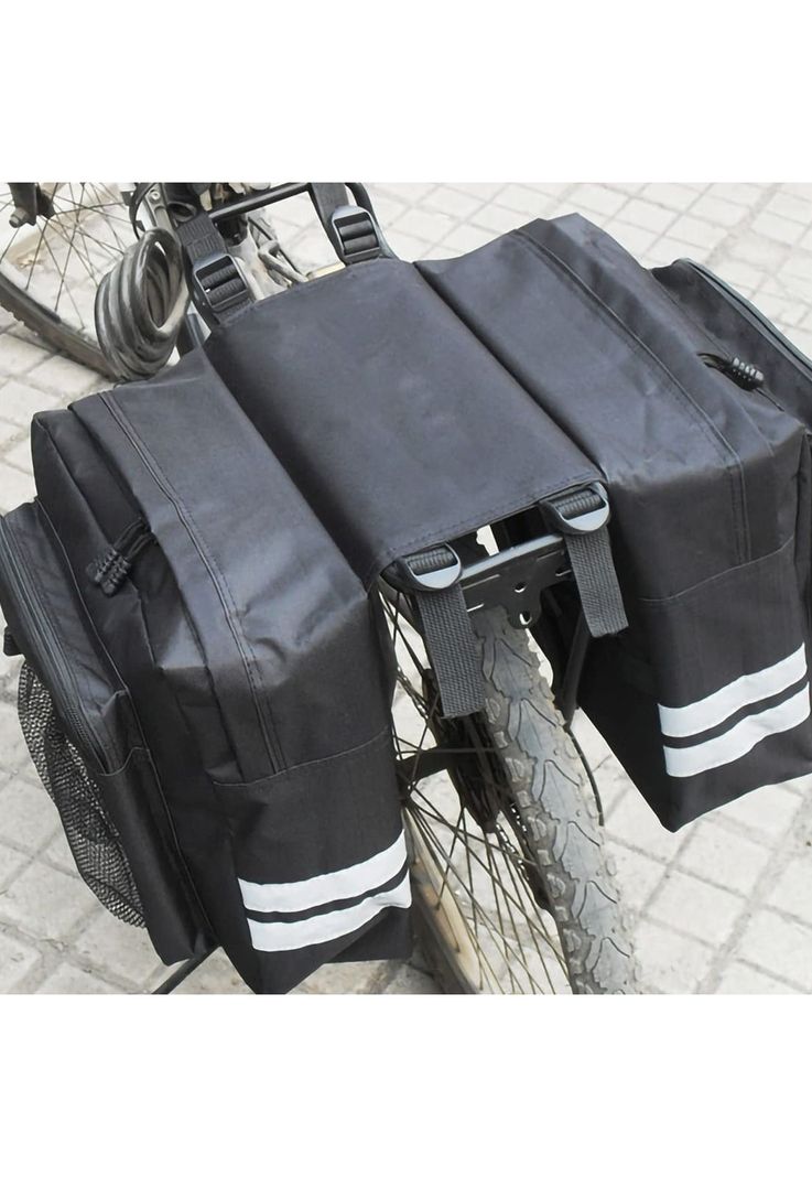 Bolso Bicicleta Organizador Tela 70x30x12 CM Negro-3