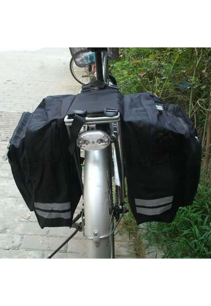 Bolso Bicicleta Organizador Tela 70x30x12 CM Negro-5