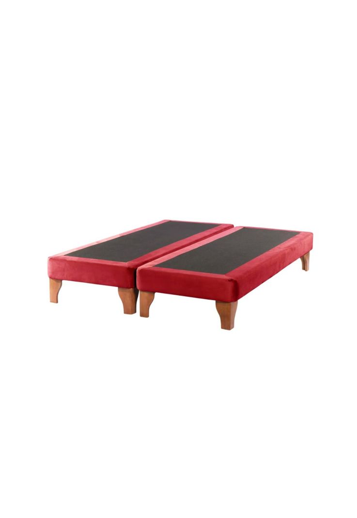 Base Dividida Cama Europea Super King 200x200 CM Rojo Felpa-0