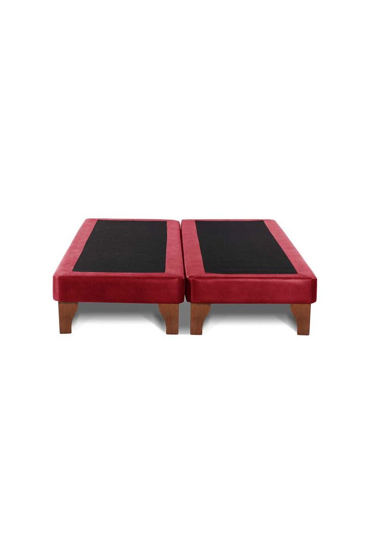 Base Dividida Cama Europea Super King 200x200 CM Rojo Felpa-1