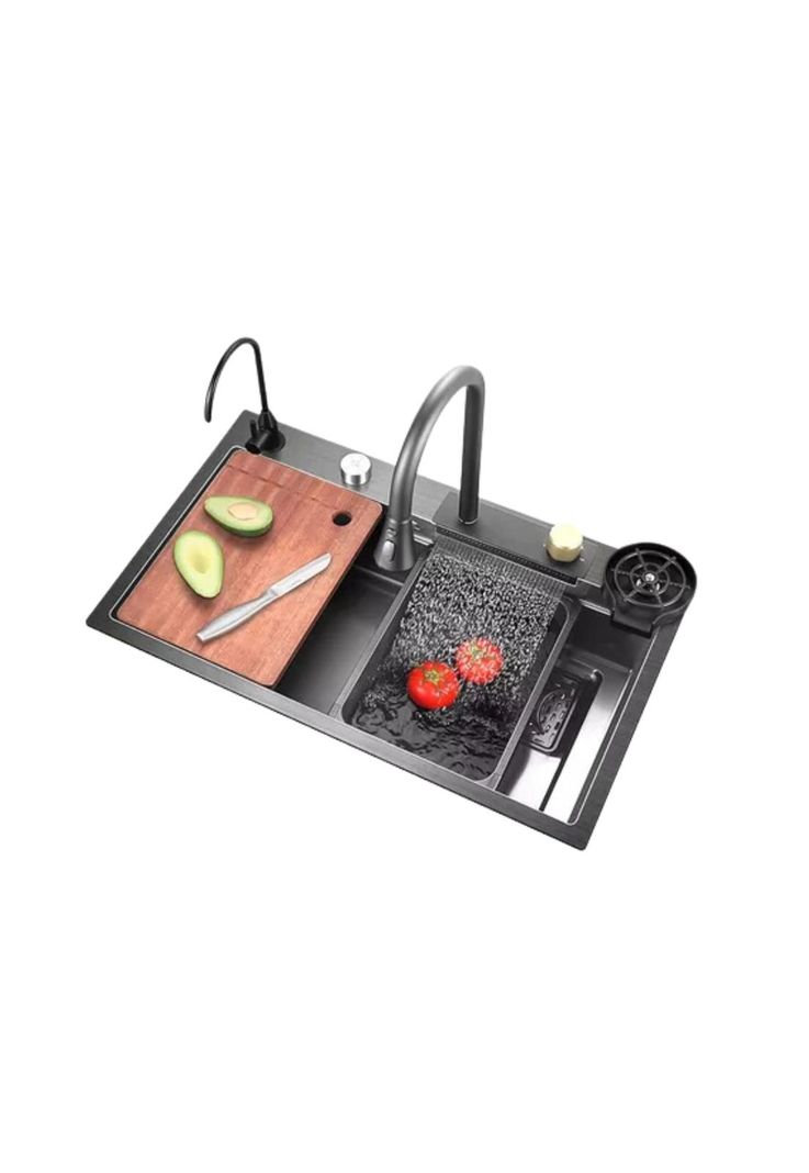 Lavaplatos Multifuncional Cascada Acero Inoxidable 75x45 CM-0