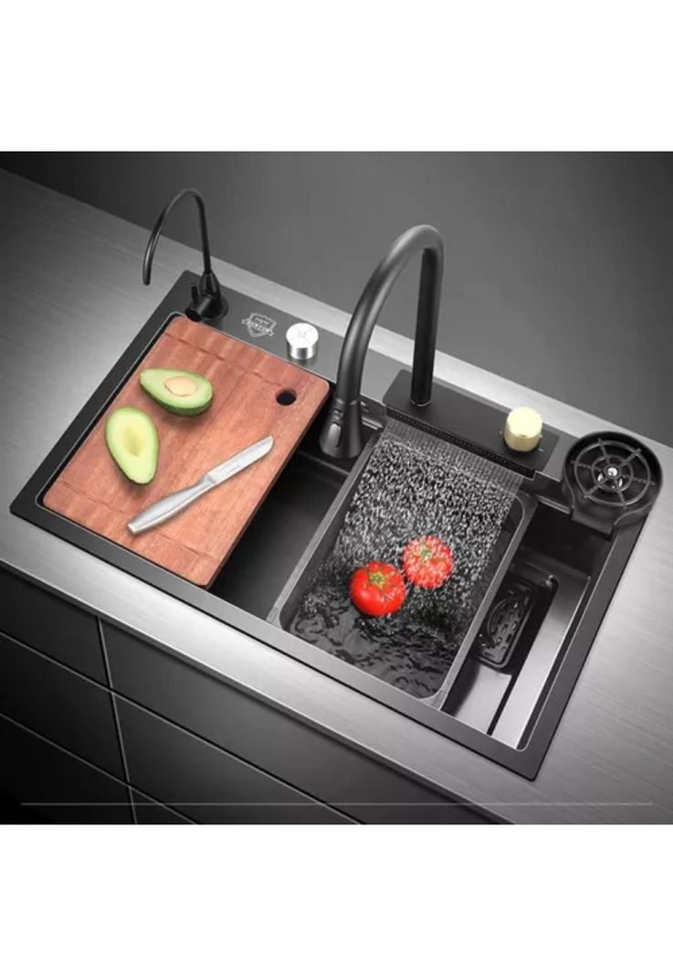 Lavaplatos Multifuncional Cascada Acero Inoxidable 75x45 CM-1
