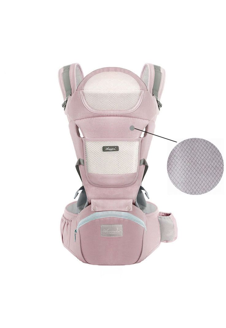 Mochila Porta Bebes Ergonómica Asiento Multifuncional 6 En 1 Rosado-1