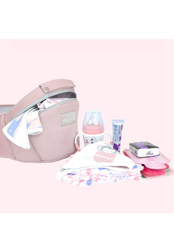 Mochila Porta Bebes Ergonómica Asiento Multifuncional 6 En 1 Rosado-2