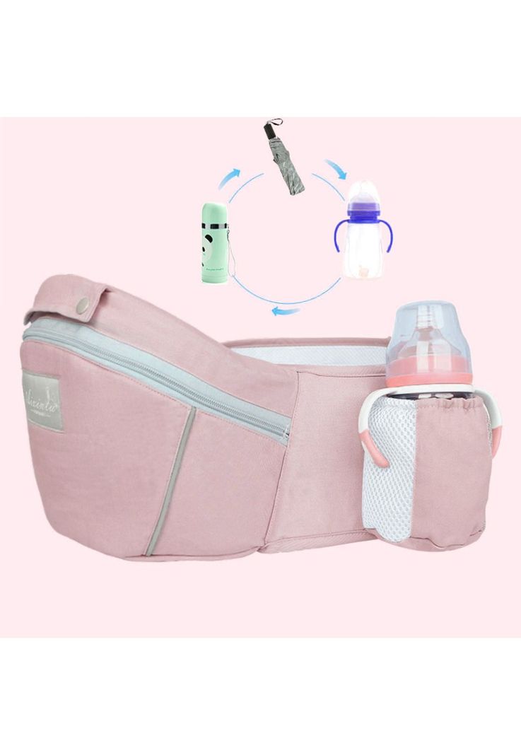 Mochila Porta Bebes Ergonómica Asiento Multifuncional 6 En 1 Rosado-3