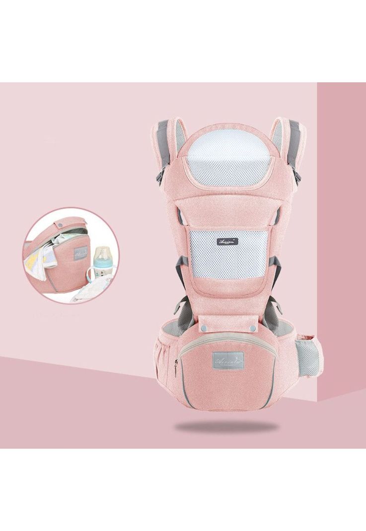 Mochila Porta Bebes Ergonómica Asiento Multifuncional 6 En 1 Rosado-8