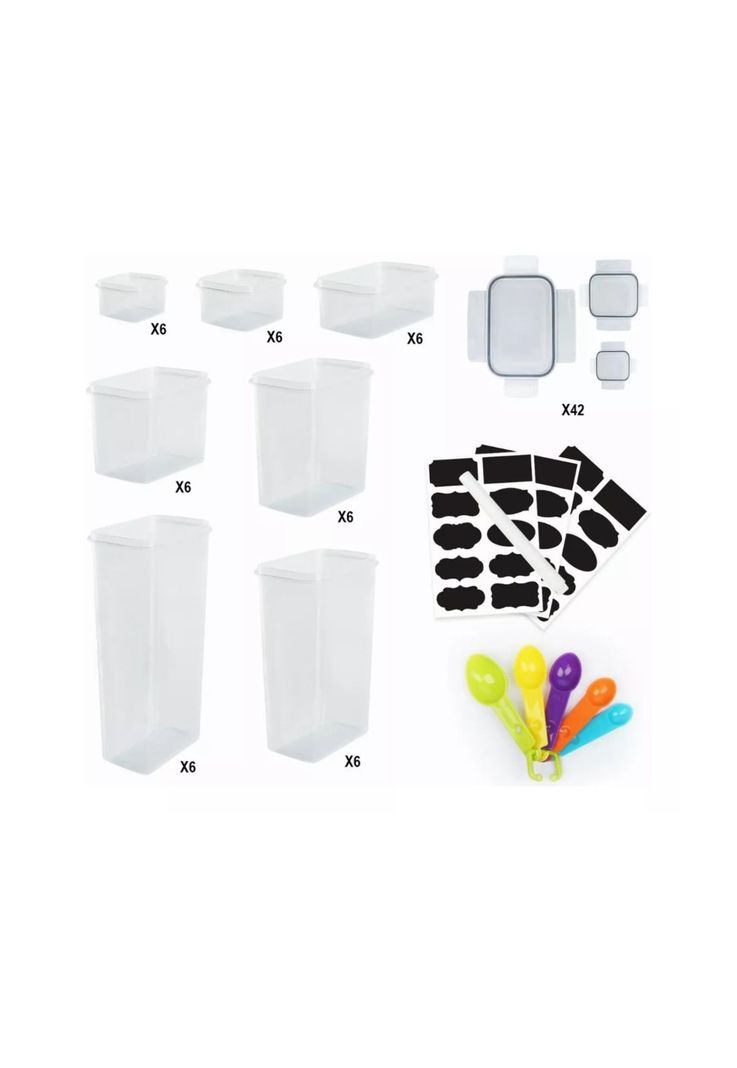 Set 42 Contenedores Herméticos Almacenamiento Despensa Cocina Plásticos-1
