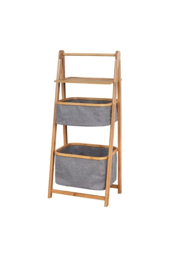Mueble Estante Organizador Bambú Cesto-0