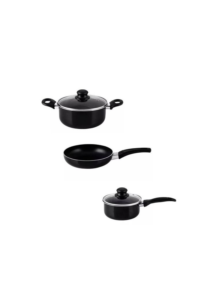 Juego Batería Cocina 12 Piezas Recubrimiento Antiadherente Negro-3