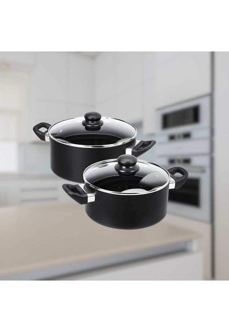 Juego Batería Cocina 12 Piezas Recubrimiento Antiadherente Negro-4