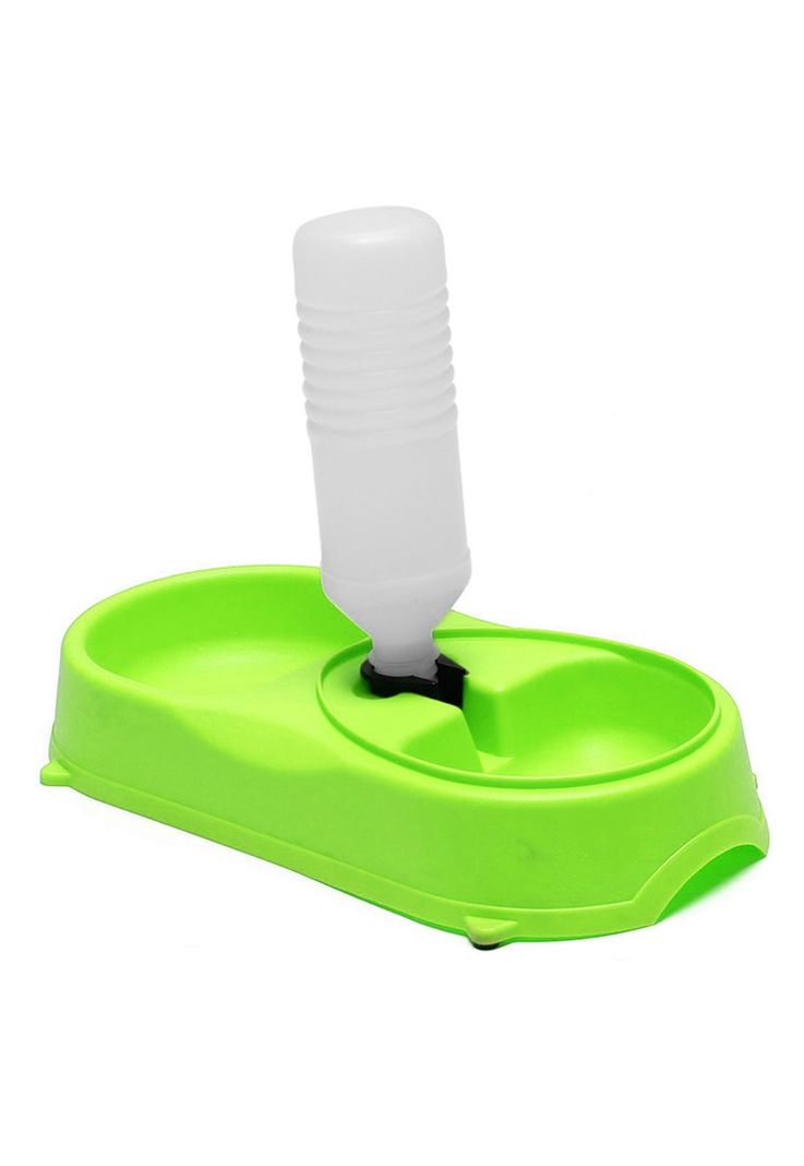 Dispensador Plato Agua Comida Mascotas Verde-0