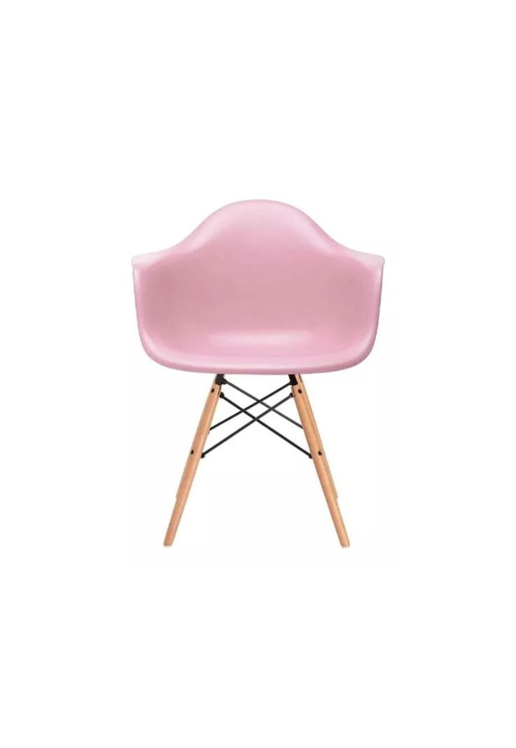 Silla Comedor Eames Hogar Butaca Estructura Color Rosado-1