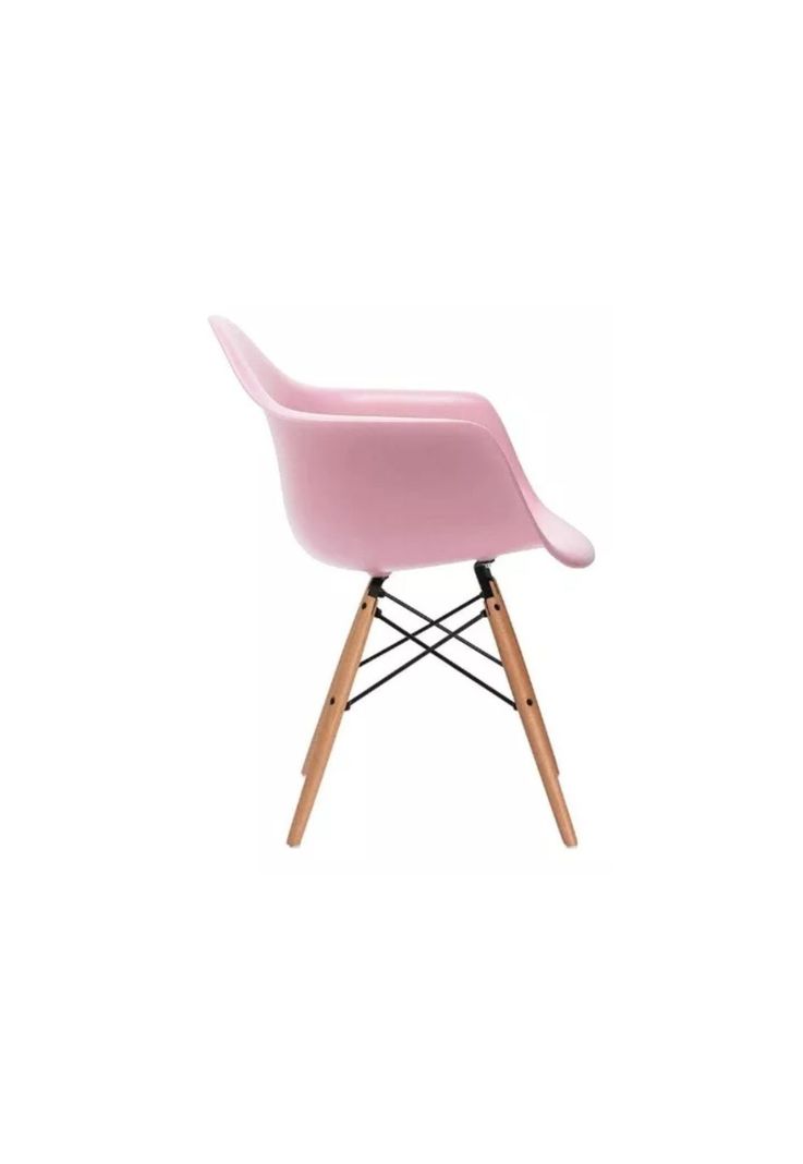 Silla Comedor Eames Hogar Butaca Estructura Color Rosado-2