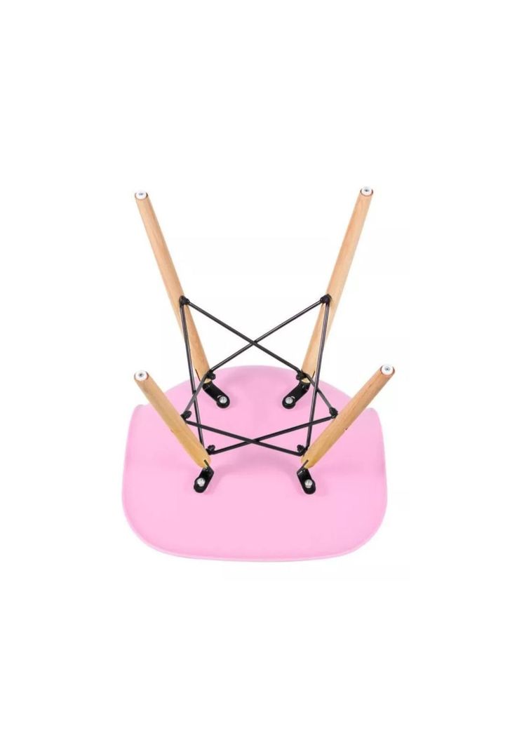 Silla Comedor Eames Hogar Butaca Estructura Color Rosado-3