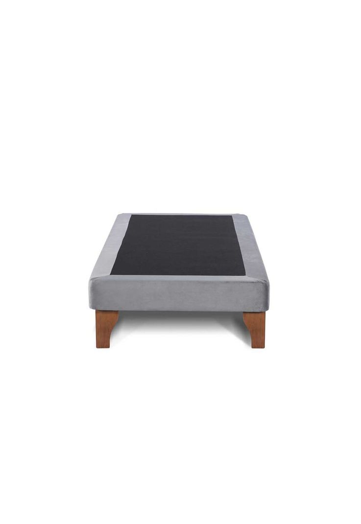 Base Elegante Cama Europea 1.5 Plaza105x200 CM Gris Claro Felpa-1