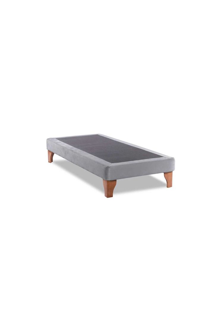 Base Elegante Cama Europea 1.5 Plaza105x200 CM Gris Claro Felpa-2