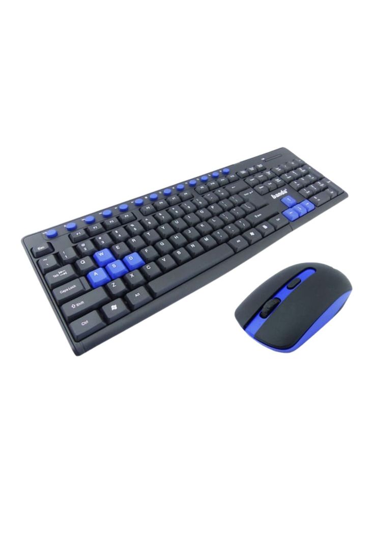 Set Teclado + Mouse Gamer USB Inalámbrico Azul-0