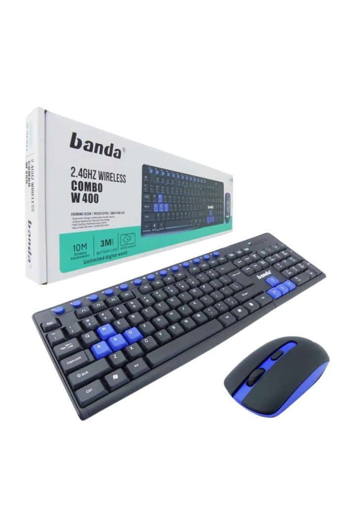 Set Teclado + Mouse Gamer USB Inalámbrico Azul-2